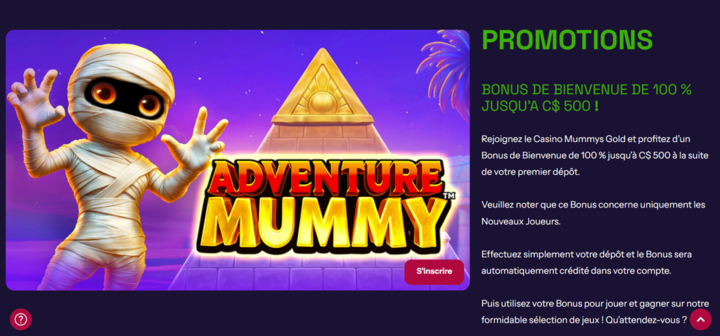 mummy's gold promotion image ca-fr