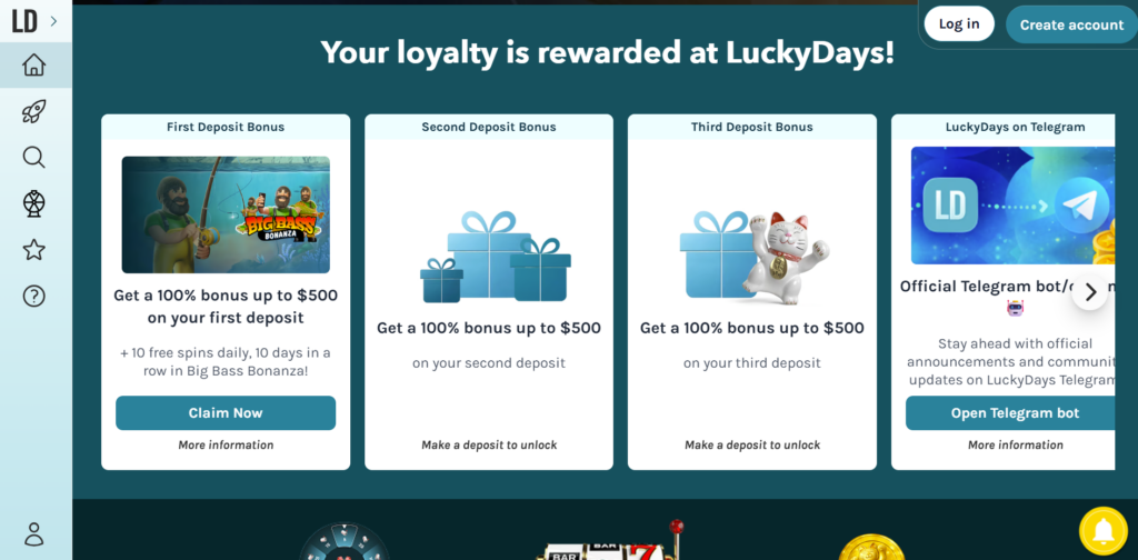 Lucky days casino promotions