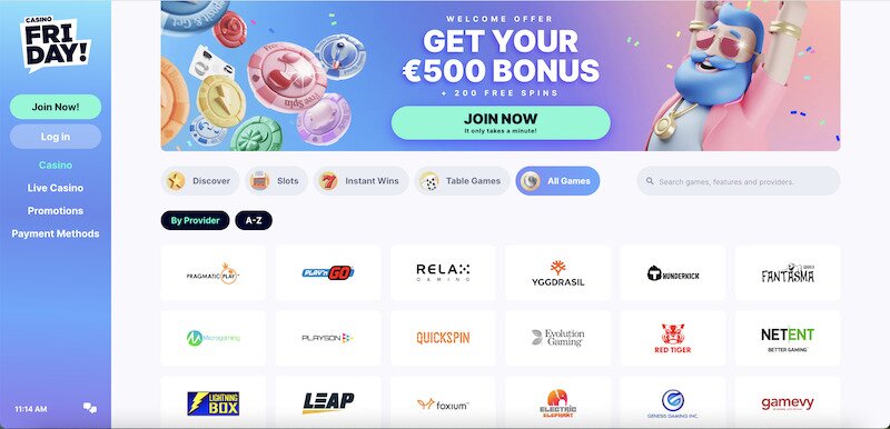 Casino Friday Games Page