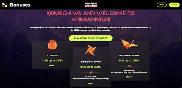 Spin Samurai Bonuses