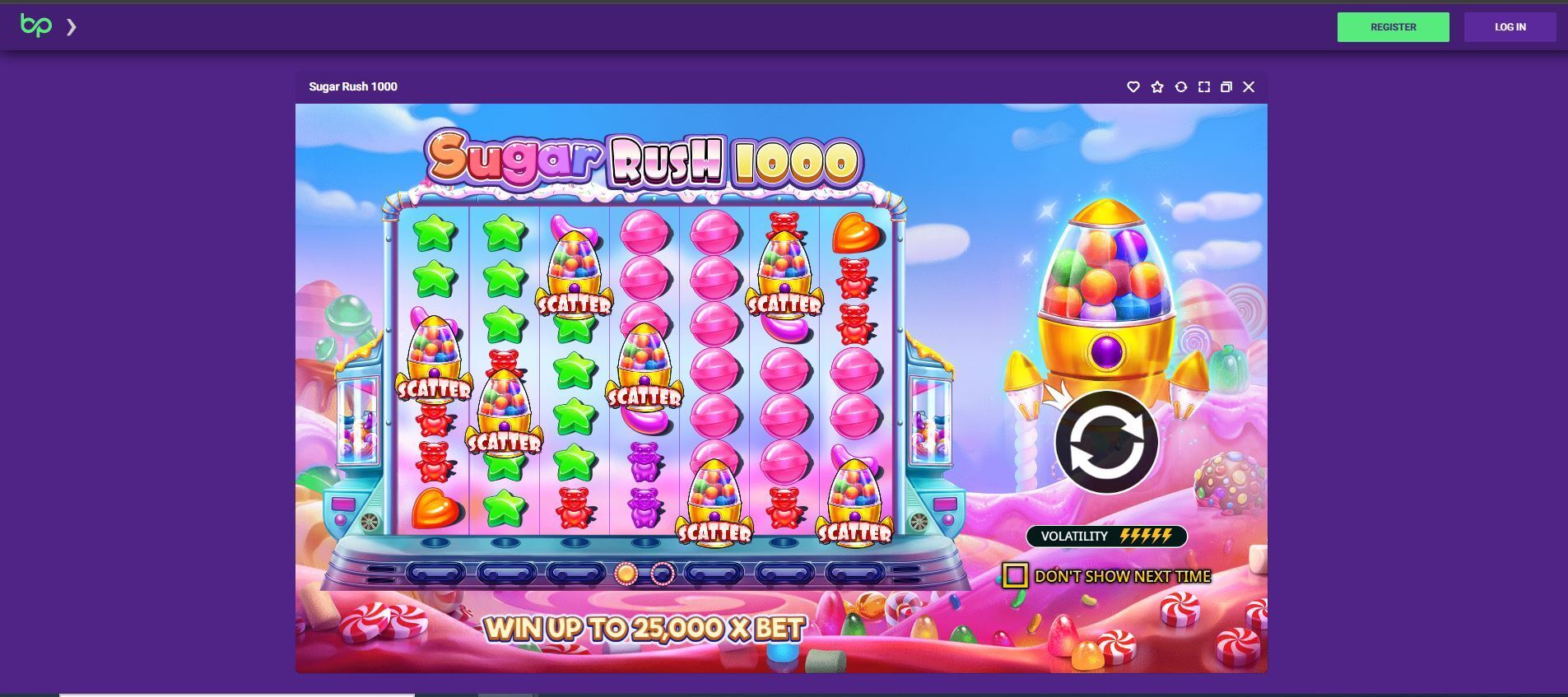 sugar rush 1000 at betplays casino