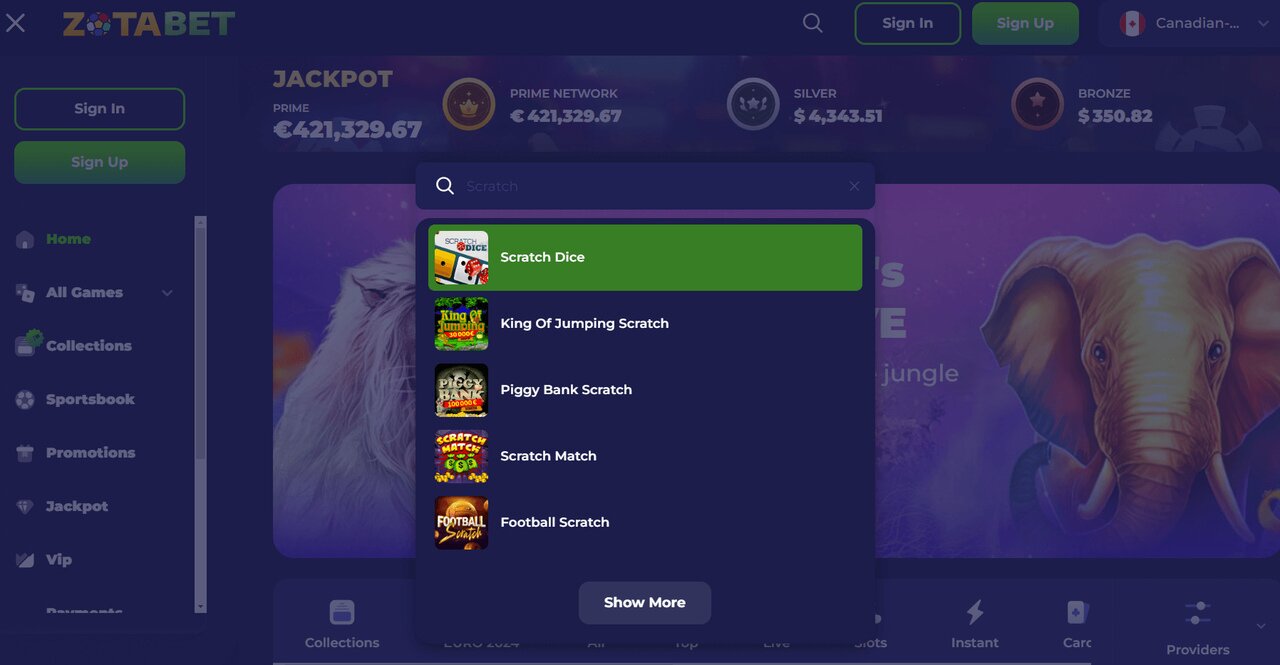 zotabet scratch cards