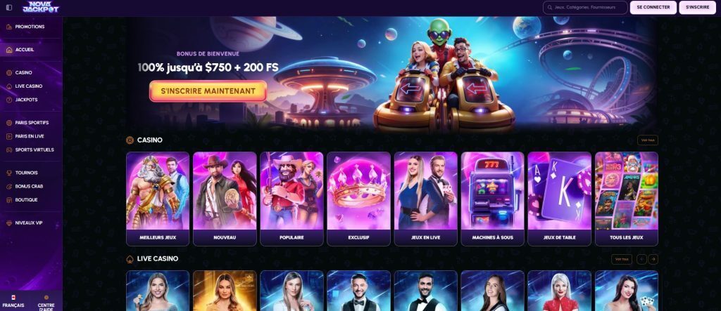 nova jackpot lobby french