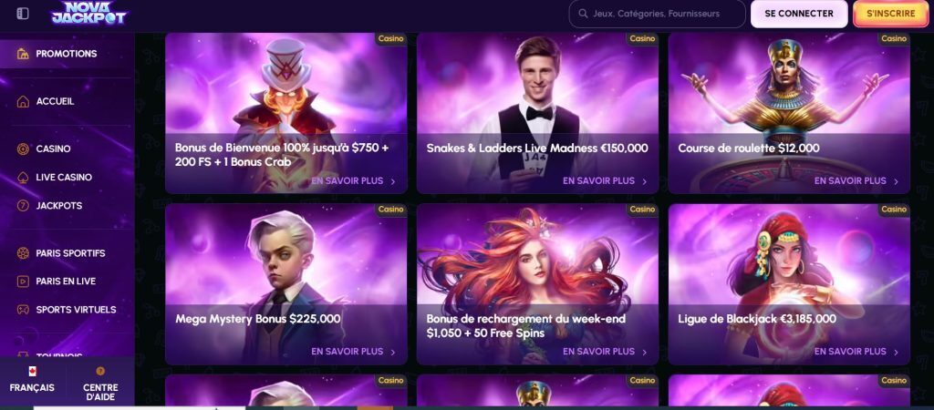 nova jackpot promotions FR
