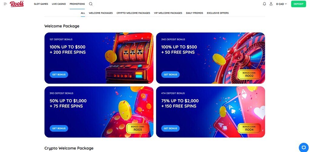 Rooli Casino Bonus Page