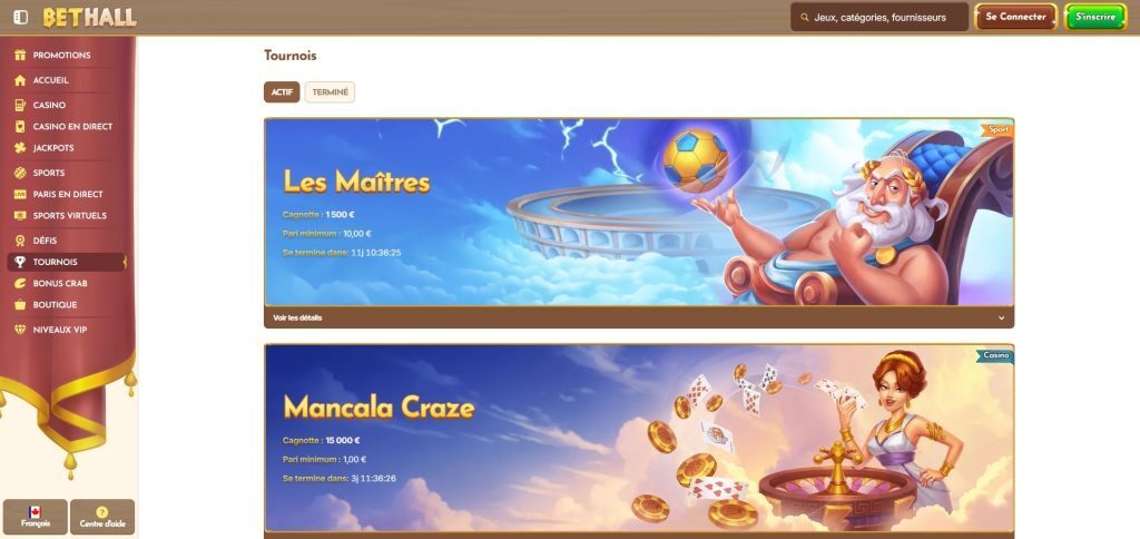 BetHall Tournaments FR