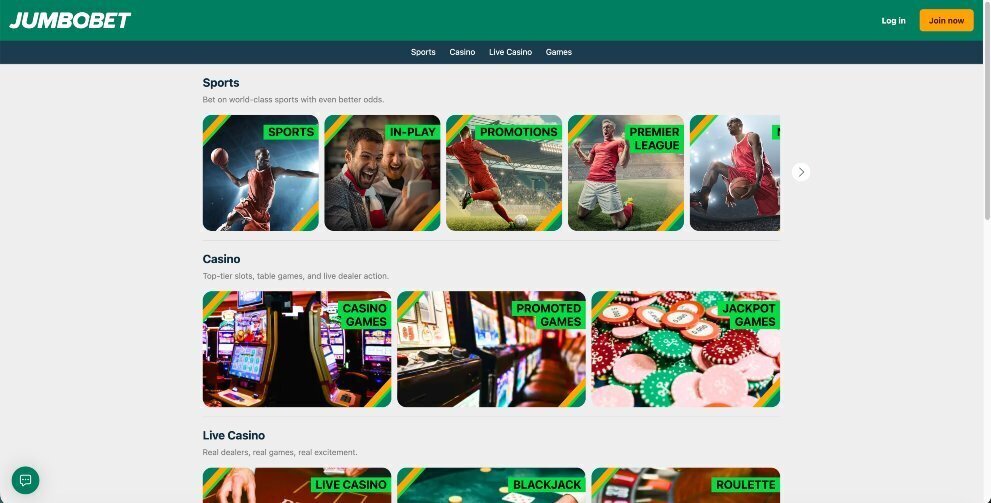JumboBet-Home-page-screenshot
