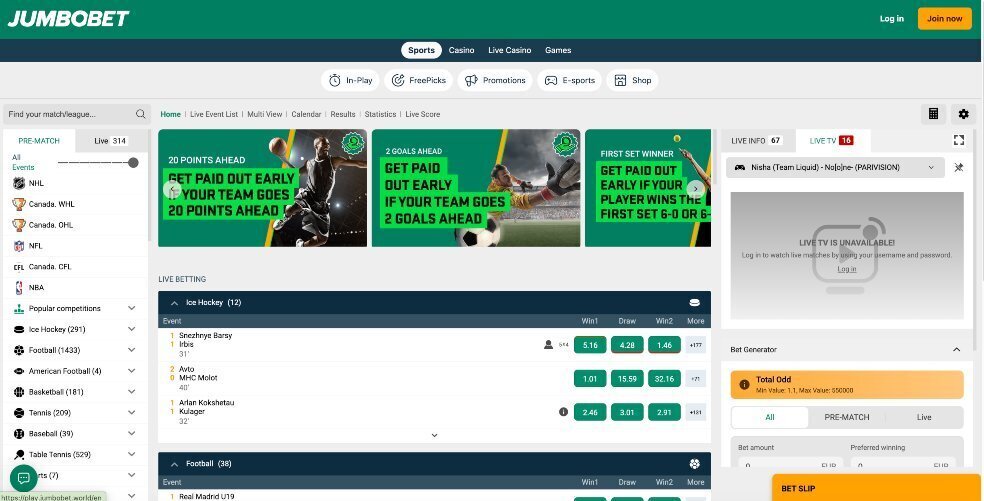 JumboBet-Sports-Betting-Page-screenshot